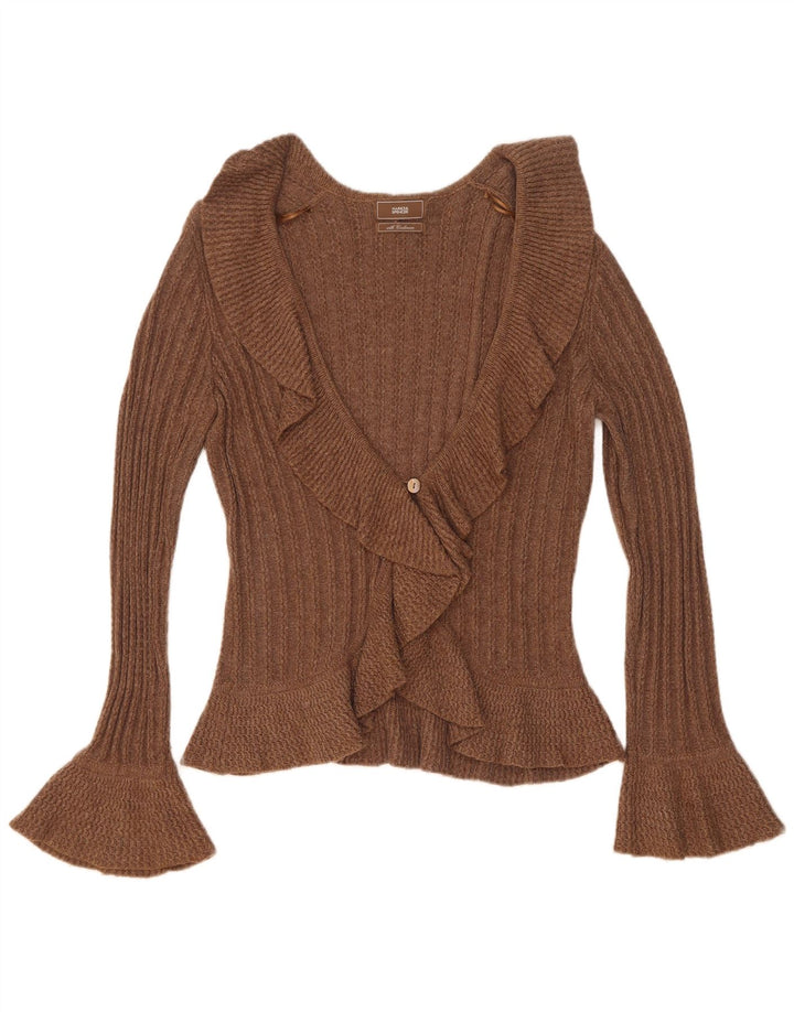 Marks & Spencer Damen-Cardigan-Pullover UK 12 Mittelbraune Baumwolle