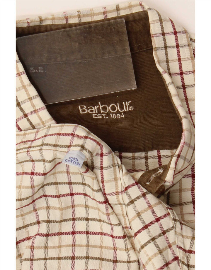 Barbour Herrenhemd 2XL Beige Gingham Baumwolle