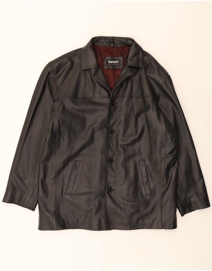 BARNEYS Mens Leather Jacket UK 44 2XL Black Leather Vintage BARNEYS and Second-Hand BARNEYS from Messina Hembry 