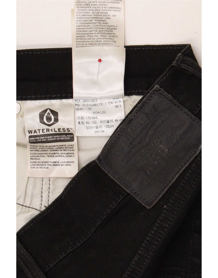 Levi's Herren 512 Slim Tapered Jeans W34 L32 Schwarze Baumwolle
