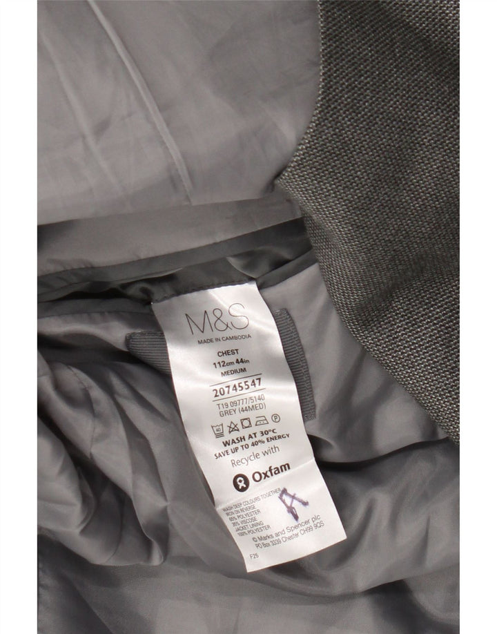Marks & Spencer Herren-Blazer mit 2 Knöpfen, UK 44, 2XL, graues Polyester