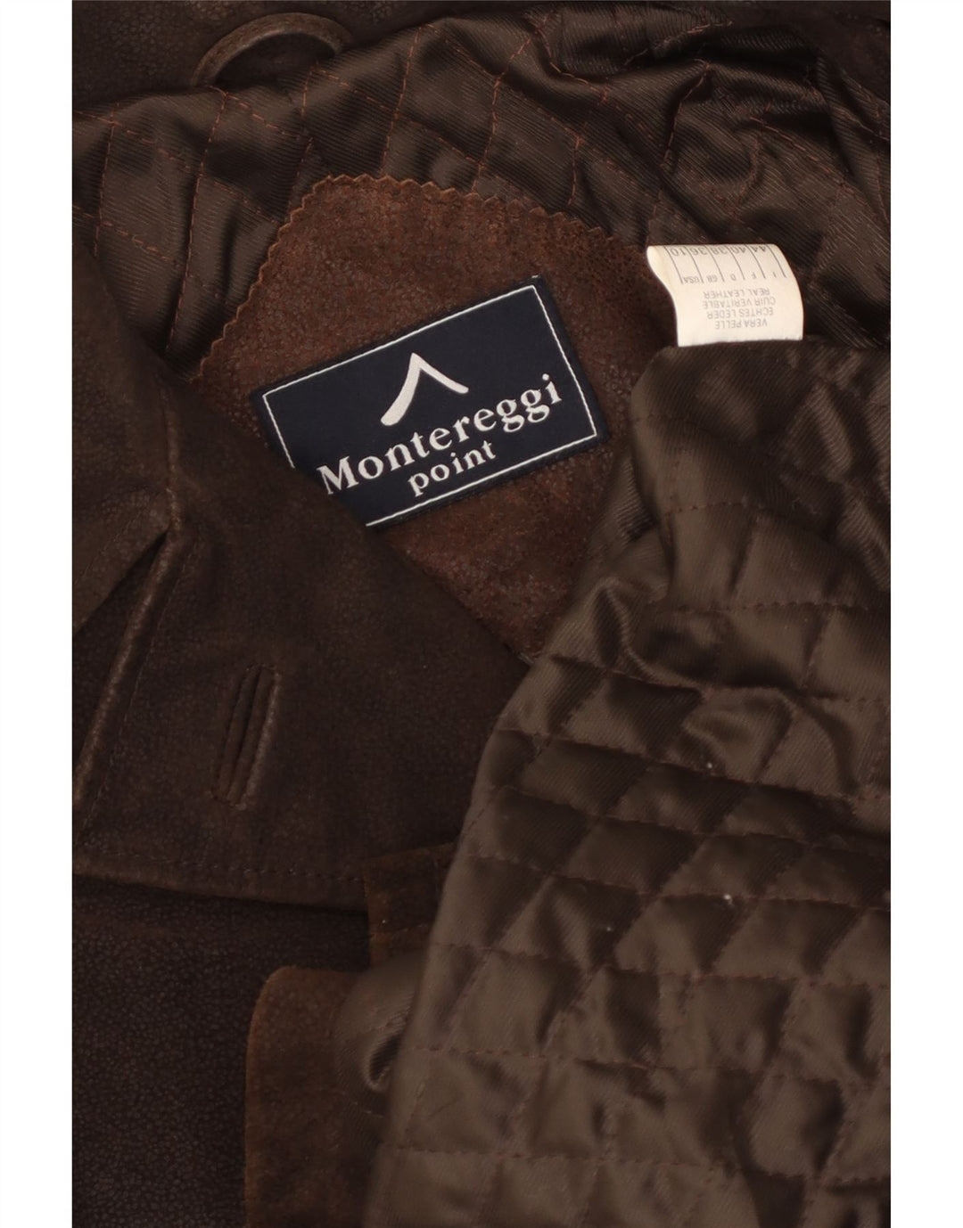 Montereggi Damen Wildleder-Zweireihermantel UK 14 Mittelbraunes Leder