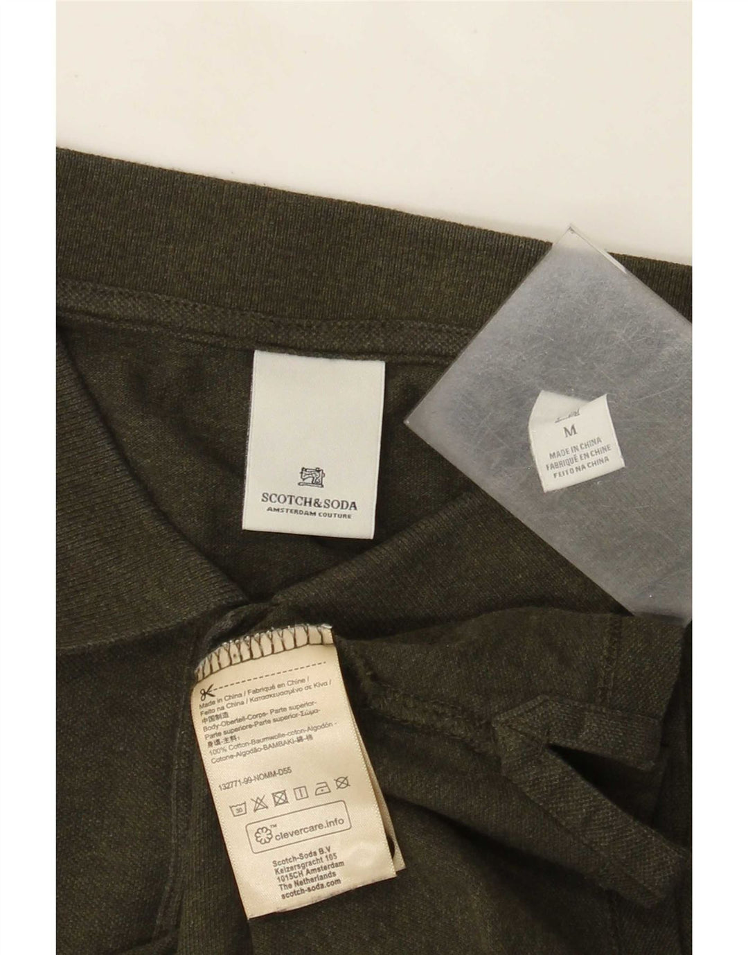 Scotch & Soda Herren-Poloshirt aus mittlerer Khaki-Baumwolle