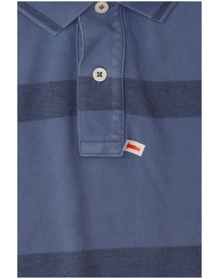 TOMMY HILFIGER Herren Slim Fit Poloshirt 2XL blau gestreift Baumwolle