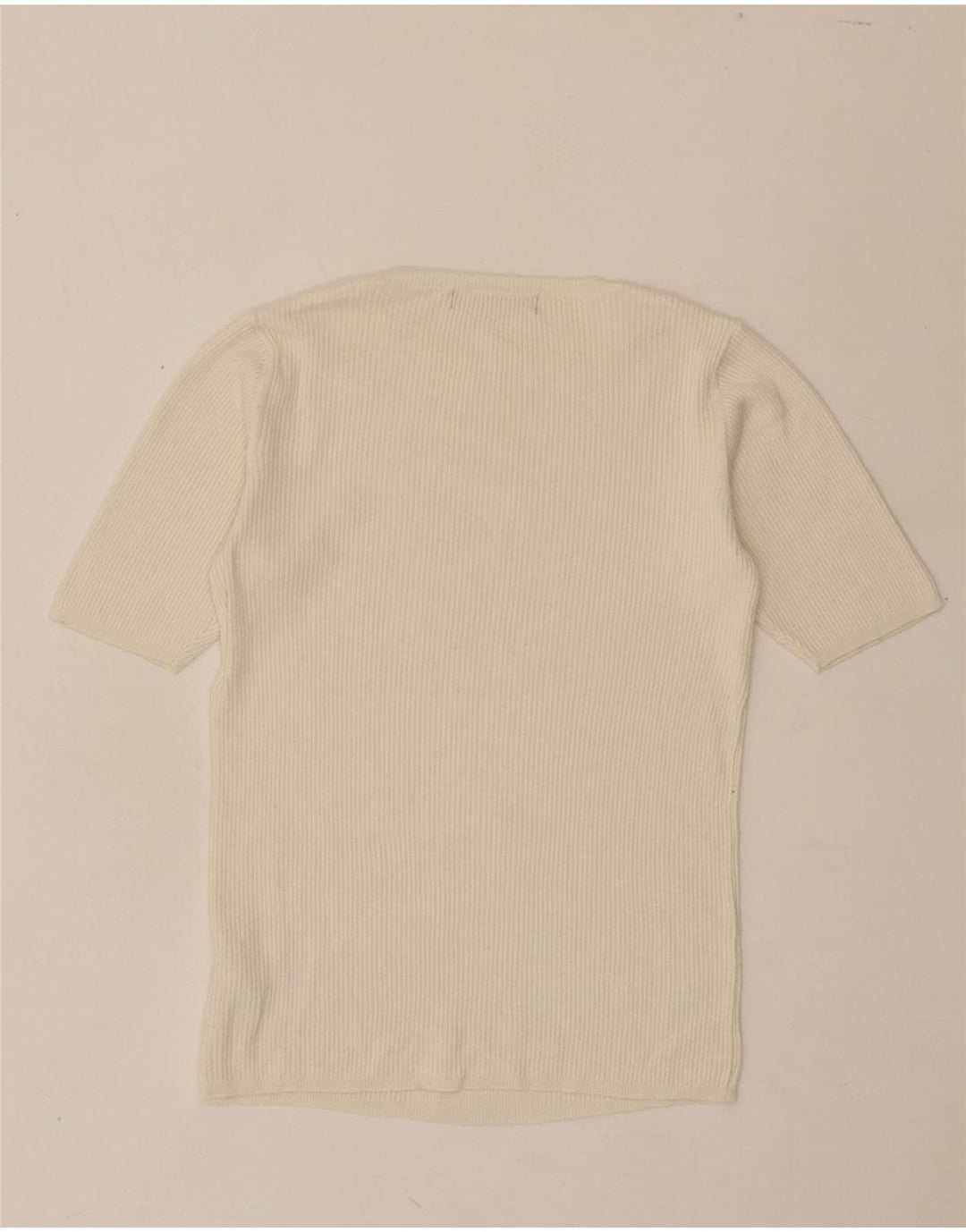 MARKS & SPENCER Womens Crew Neck Jumper Sweater UK 12 Medium Off White Vintage Marks & Spencer and Second-Hand Marks & Spencer from Messina Hembry 