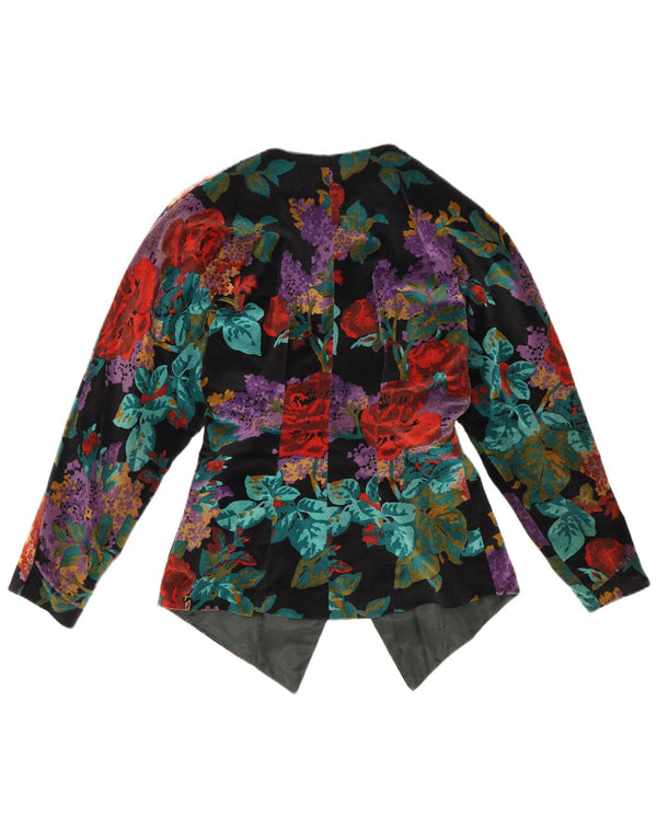Vintage Damen Blazer Jacke UK 12 Medium Mehrfarbig geblümt