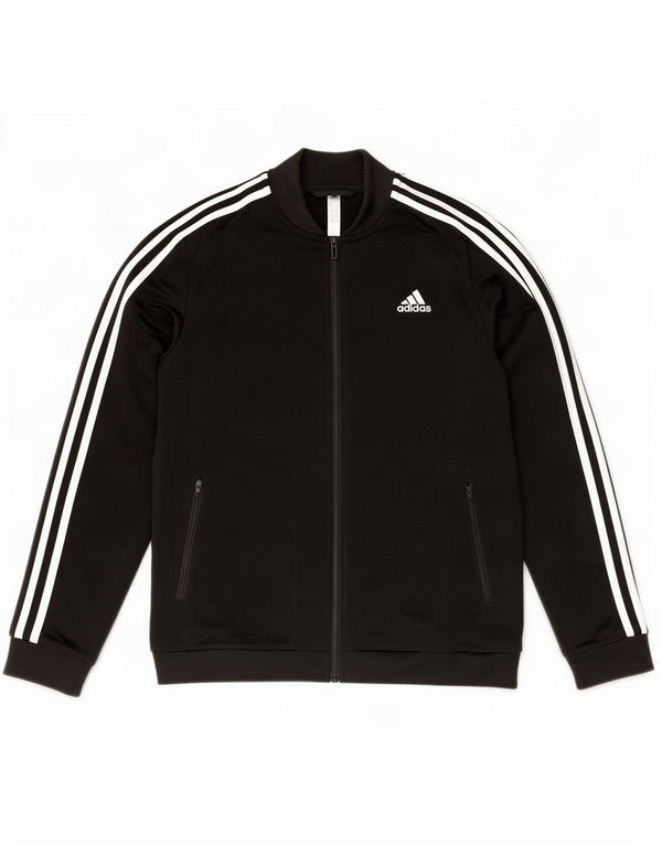 Adidas Damen Trainingsanzug Top Jacke UK 12/14 Medium Schwarz Polyester