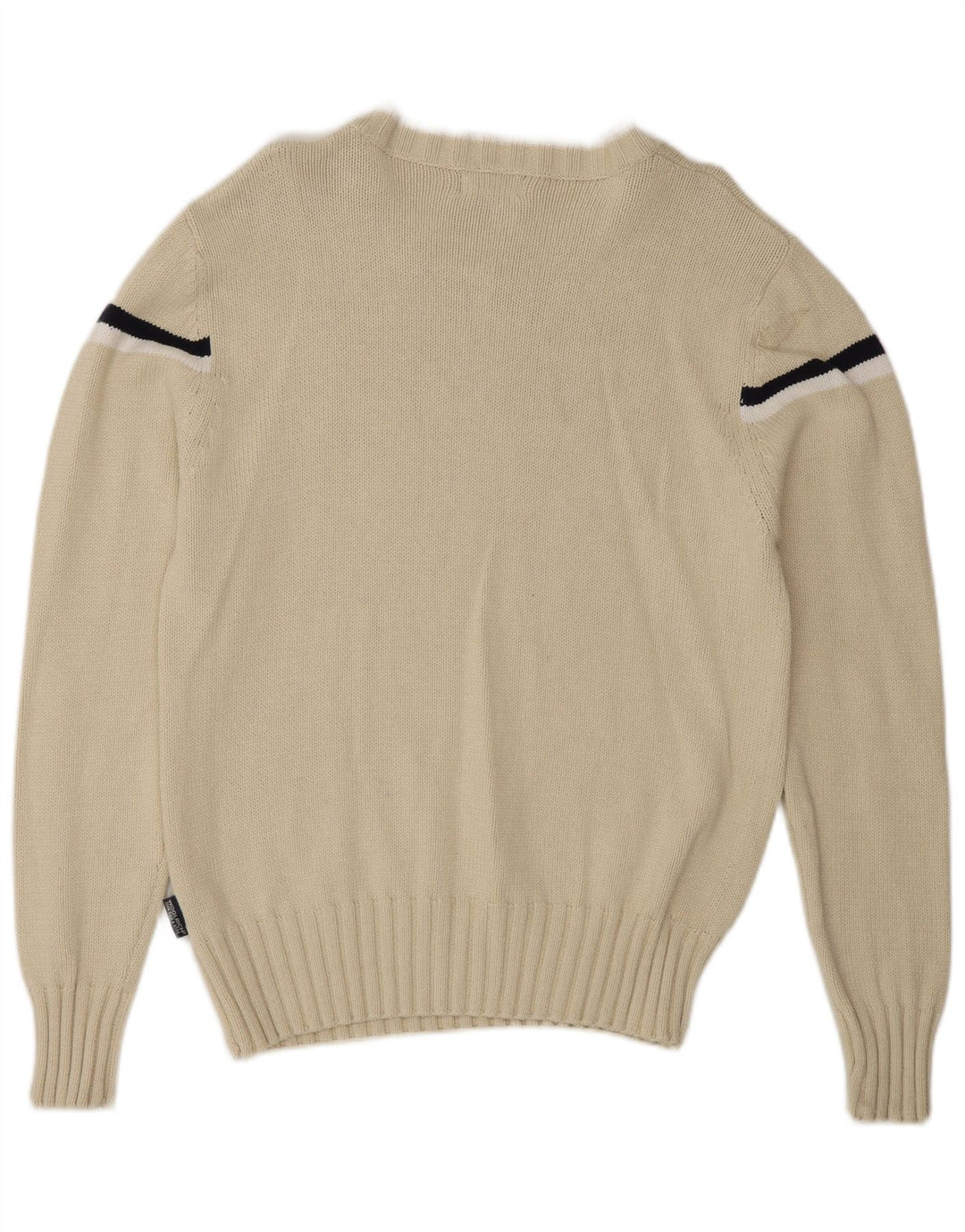 Woolrich Herren-Pullover mit grafischem U-Boot-Ausschnitt, mittelgroß, cremefarben gestreift