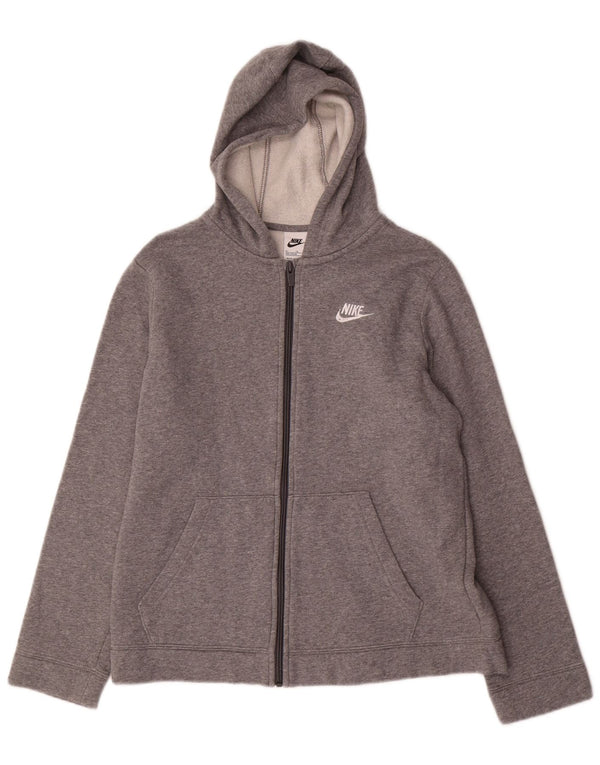 NIKE Jungen-Kapuzenpullover mit Reißverschluss, 13–14 Jahre, XL, graue Baumwolle