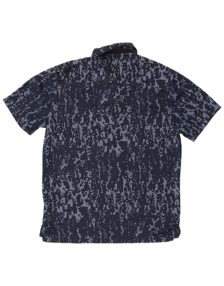 Nike Herren-Poloshirt mit Standard-Passform, mittleres Marineblau, geometrisches Polyester