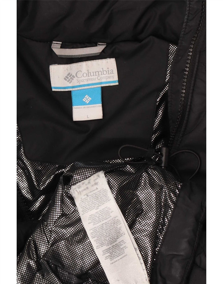 Columbia Damen-Jacke mit Kapuze, gepolstert, UK 16, Größe L, Schwarz, Polyester