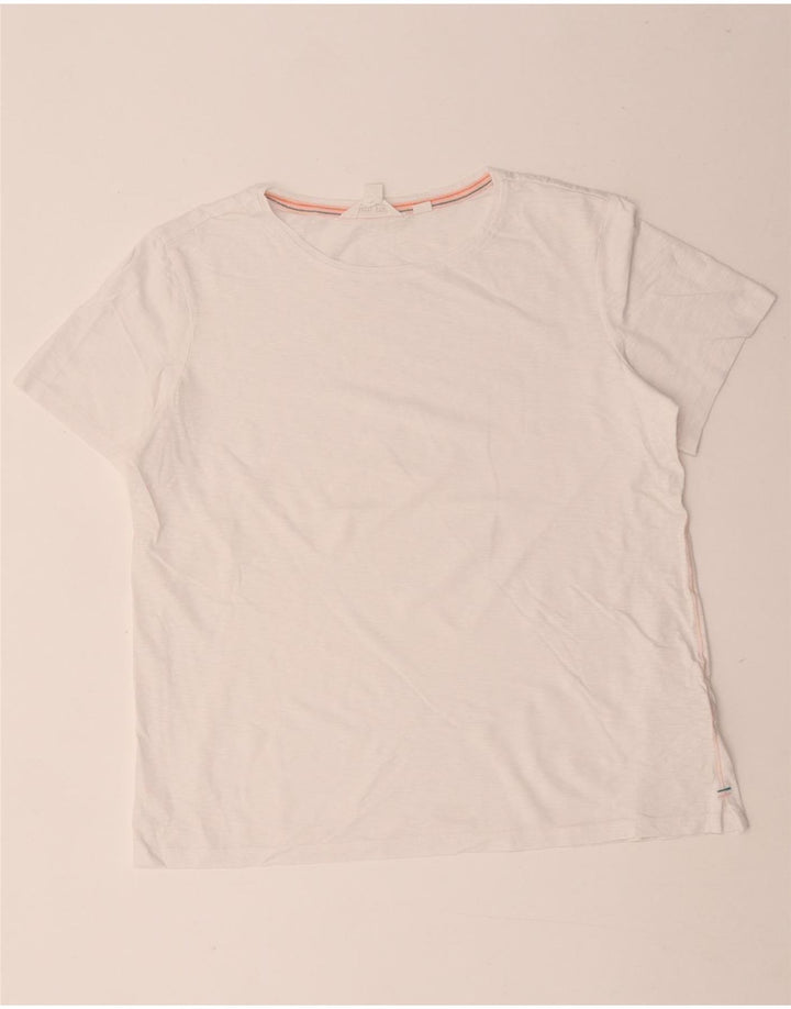 White Stuff Damen T-Shirt Top UK 12 Mittelweiße Baumwolle
