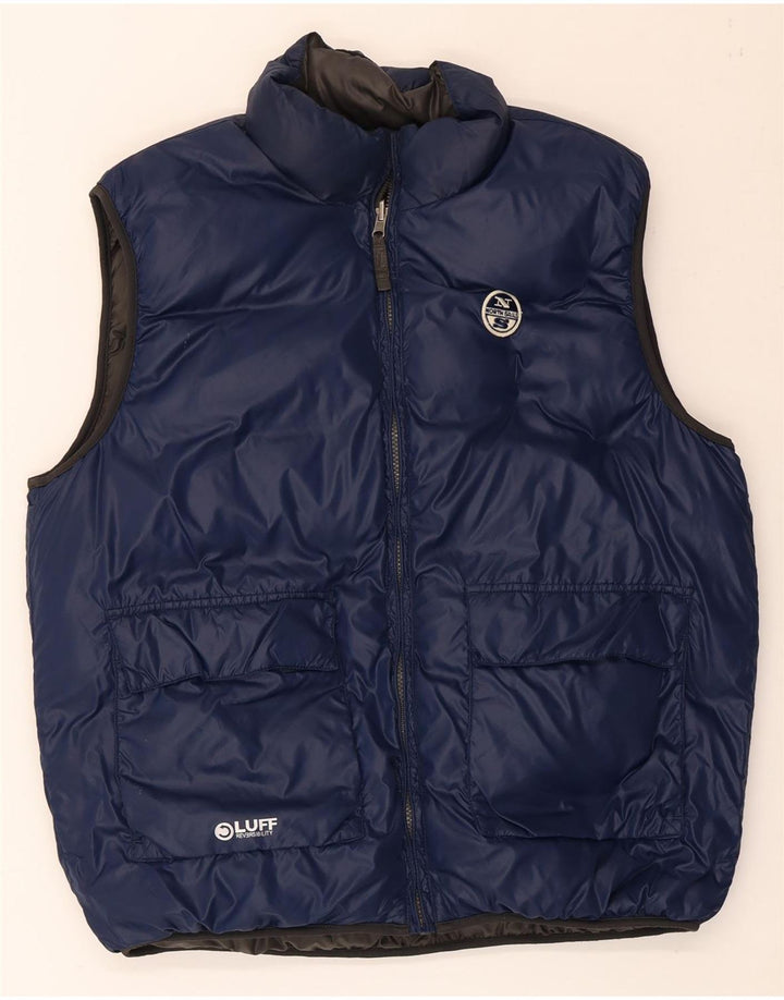 North Sails Herren Wattierte Wendeweste UK 42 XL Grau Polyamid