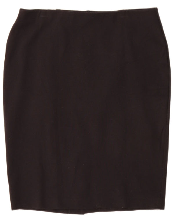 Marks & Spencer Damen Bleistiftrock UK 14 Large W32 Schwarze Viskose