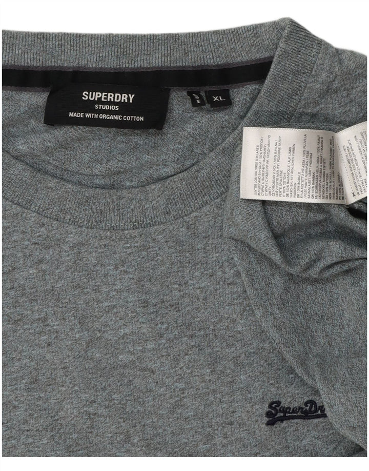 SUPERDRY Herren T-Shirt Top XL Grau Baumwolle