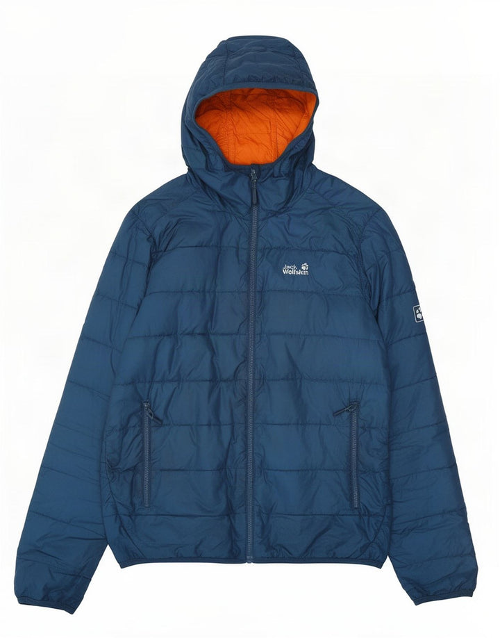 Jack Wolfskin Herren Kapuzenjacke, wattiert, UK 40/42, mittelblau, Polyester
