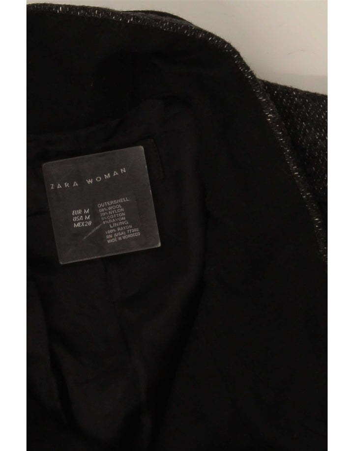 Zara Damen Mantel UK 14 Mittelgraue Wolle