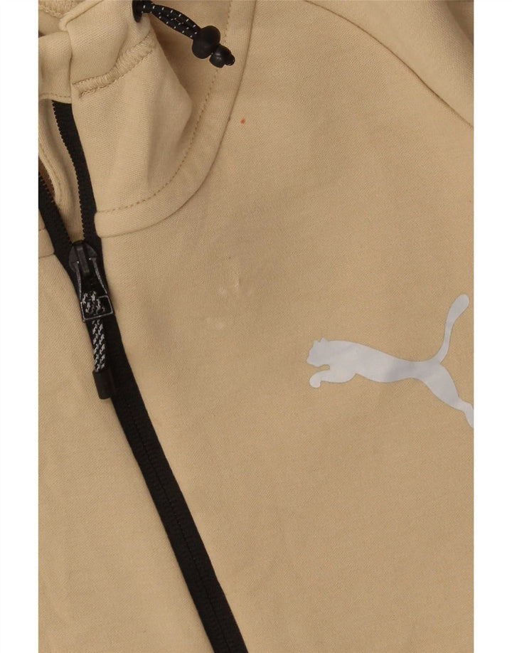 Puma Herren-Kapuzenpullover mit Reißverschluss, mittelbeige Baumwolle