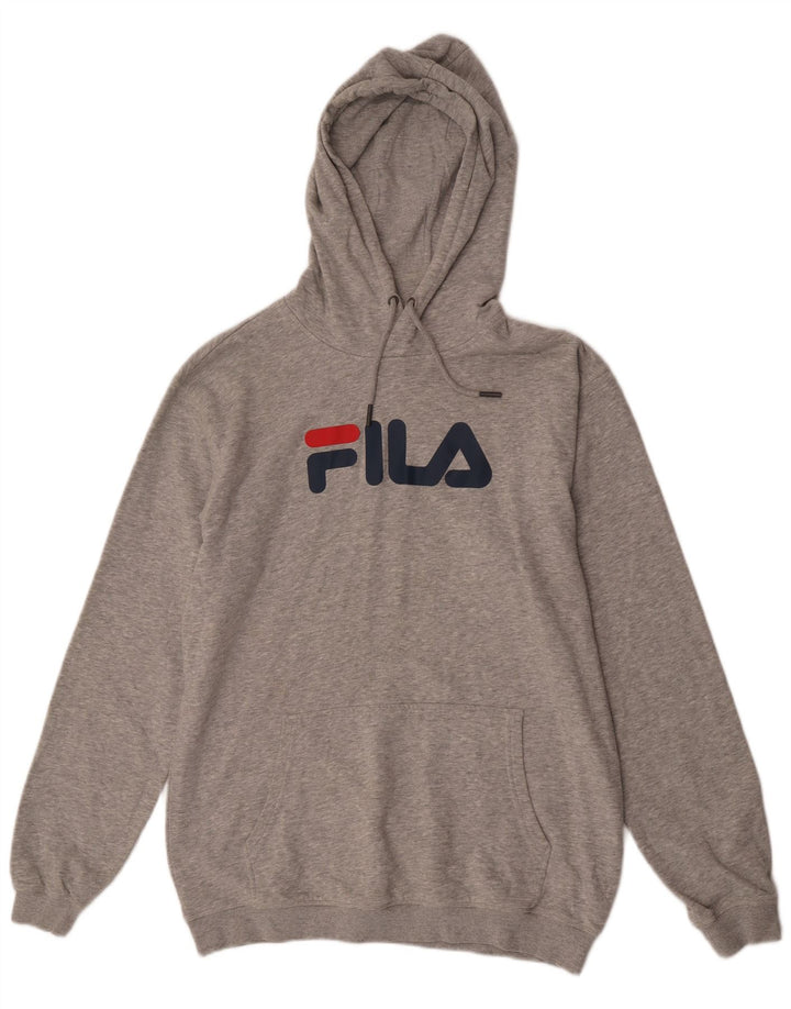 Fila Herren Graphic Hoodie Pullover XL Grau Baumwolle