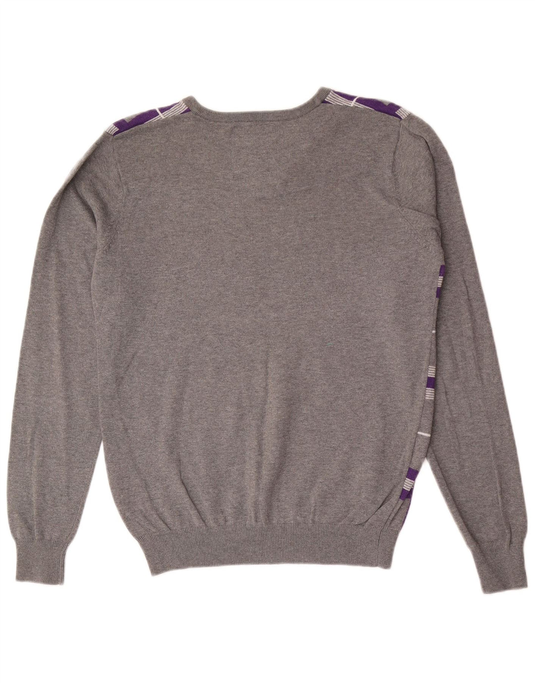 Jack & Jones Herren-Pullover mit V-Ausschnitt, klein, grau kariert, Baumwolle