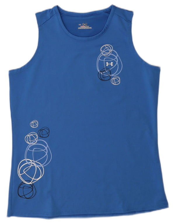 Under Armour Damen Heat Gear Graphic Weste Top UK 14 Mittelblau