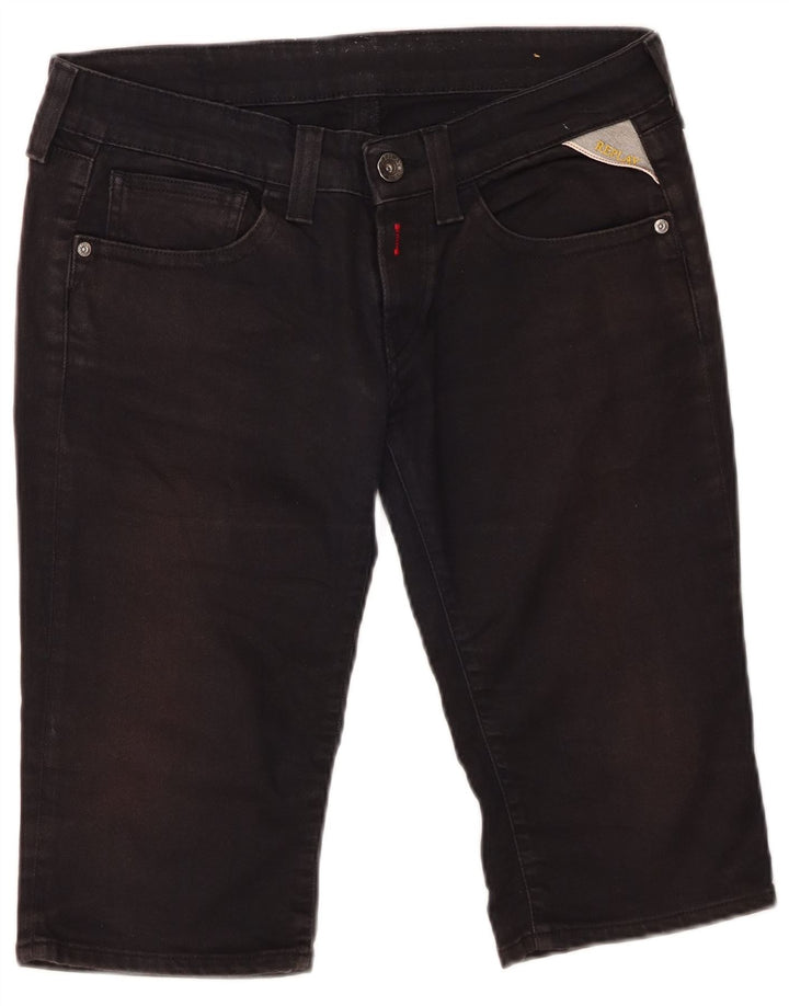 Replay Damen Denim Shorts Medium W30 Schwarz Baumwolle