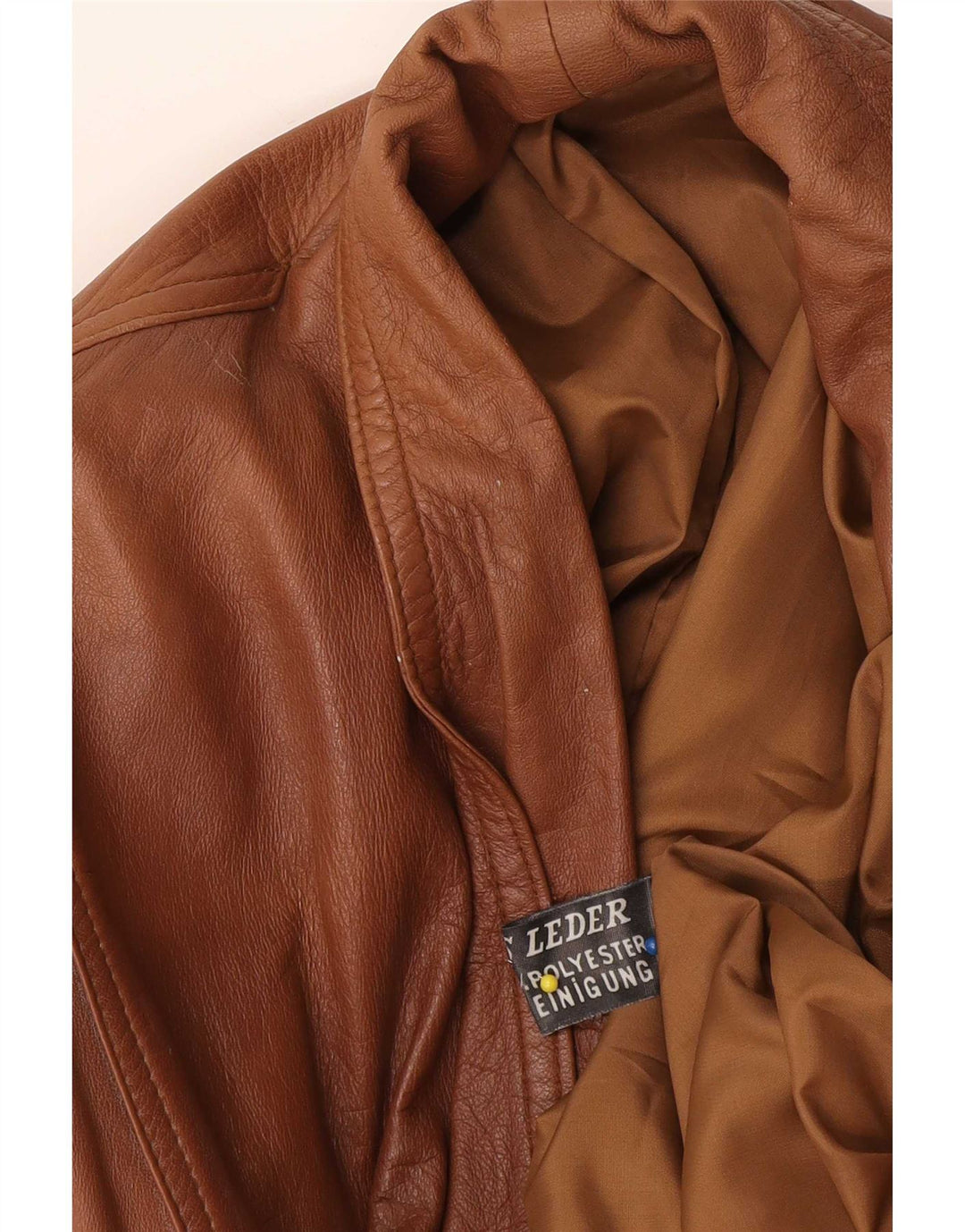 Vintage Damen Übergroße Lederjacke UK 18 XL Braunes Leder