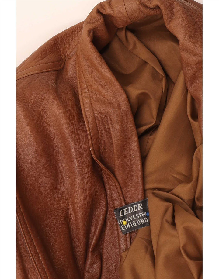 Vintage Damen Übergroße Lederjacke UK 18 XL Braunes Leder