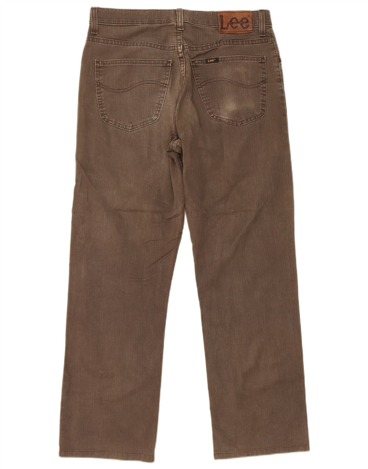Lee Herren Straight Jeans W32 L29 Braune Baumwolle
