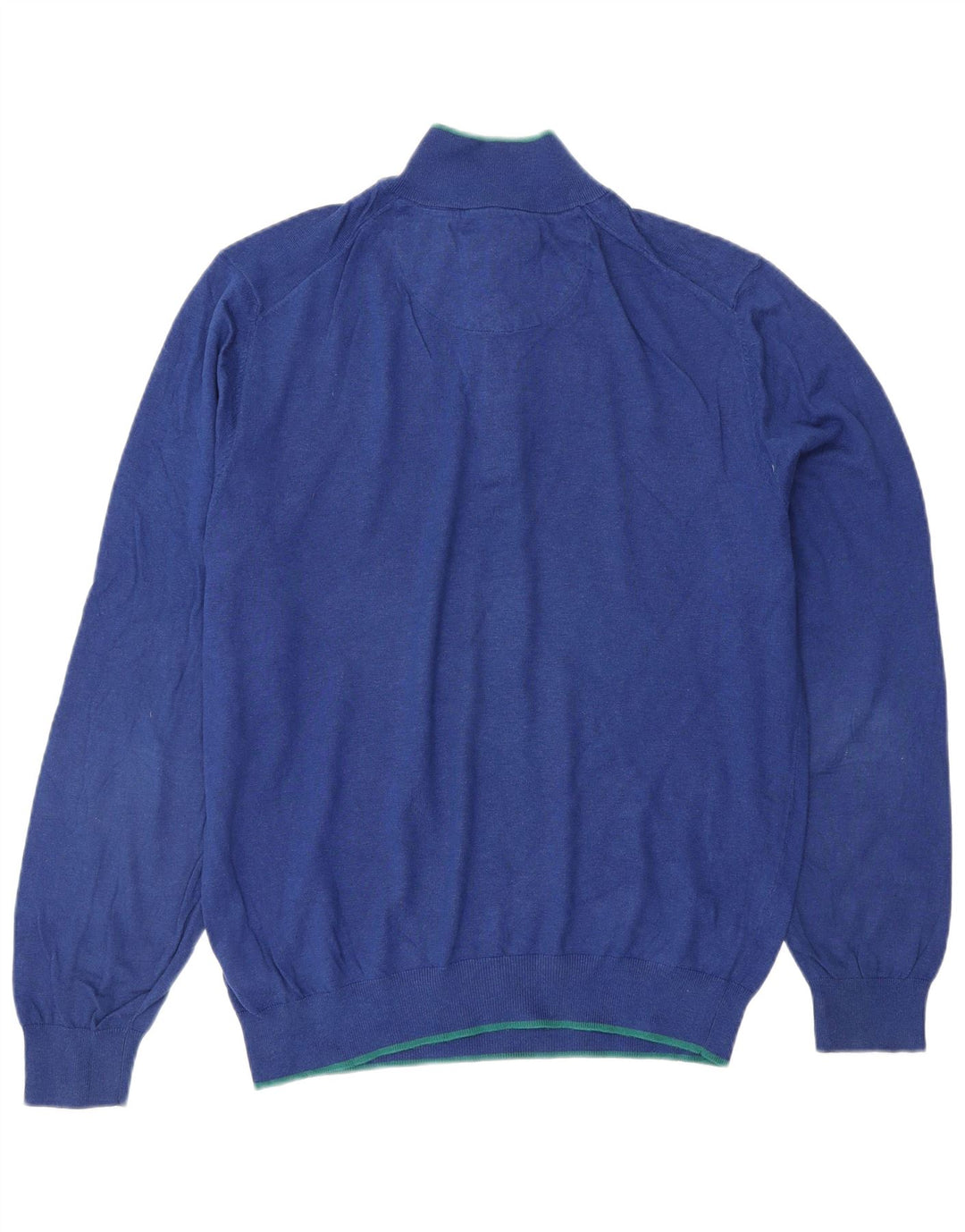 MASSIMO DUTTI Damen-Pullover mit Knopfkragen, Gr. 16, Größe L, Blau, Baumwolle