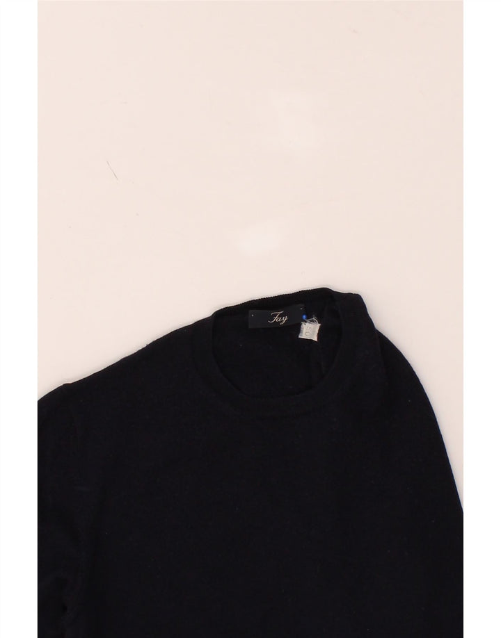 FAY Womens Crew Neck Jumper Sweater IT 50 XL Navy Blue Wool Vintage Fay and Second-Hand Fay from Messina Hembry 