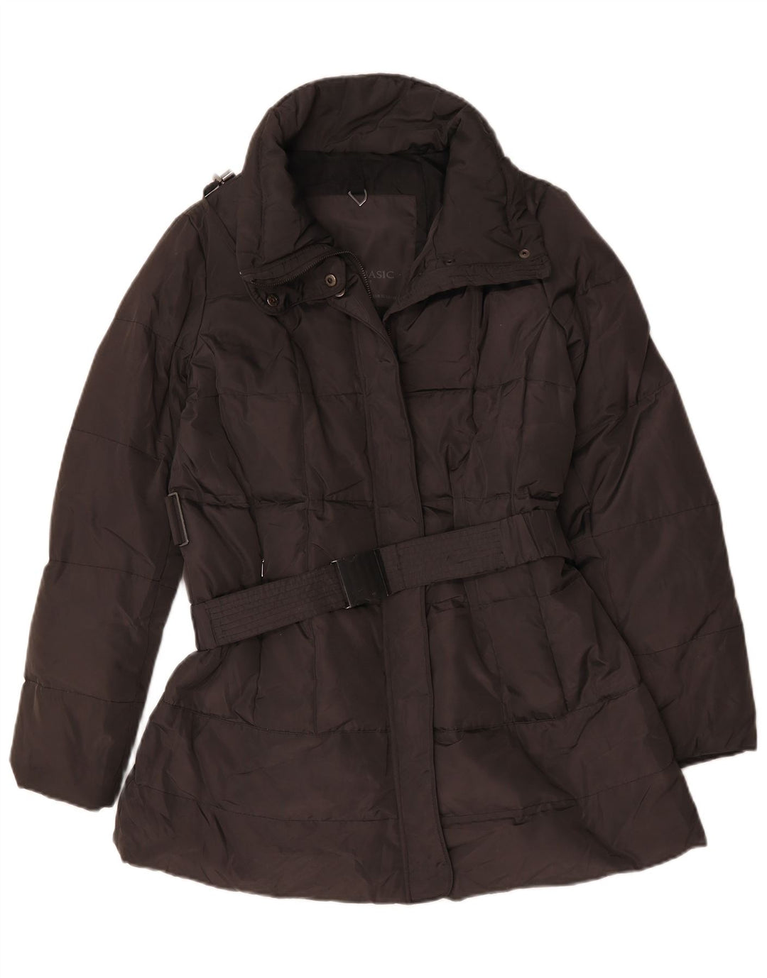 Zara Damen Wattierte Jacke UK 18 XL Schwarz Polyester