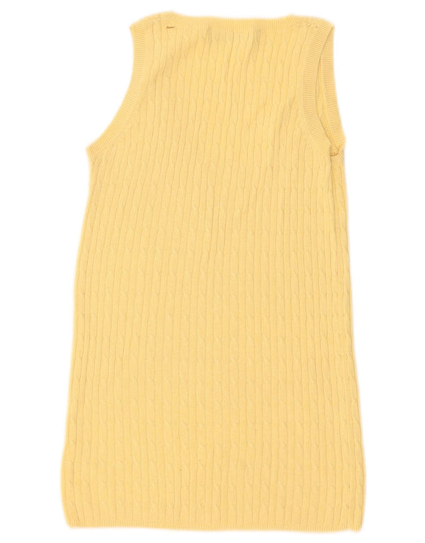 Zara Damen Weste Tank Top UK 12 Mittelgelbe Baumwolle