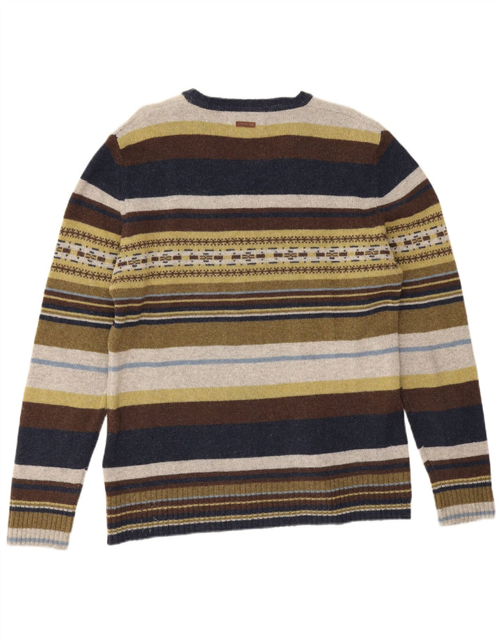 Marlboro Classics Herren-Pullover mit V-Ausschnitt, mittelgroß, mehrfarbig gestreift