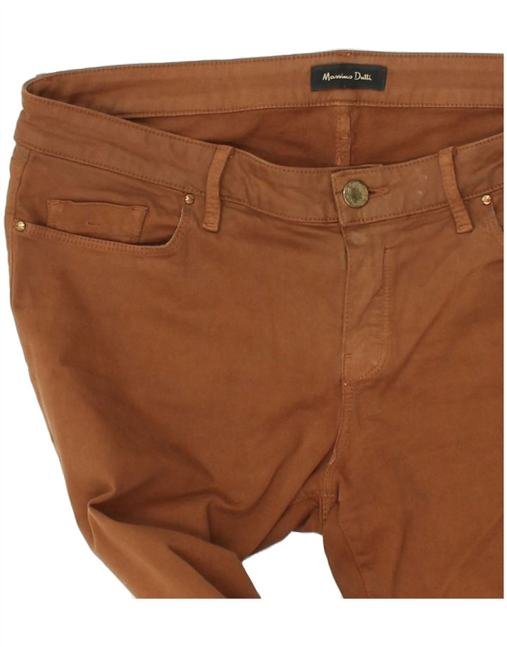 MASSIMO DUTTI Womens Skinny Casual Trousers US 10 Large W32 L30 Brown | Vintage Massimo Dutti | Thrift | Second-Hand Massimo Dutti | Used Clothing | Messina Hembry 