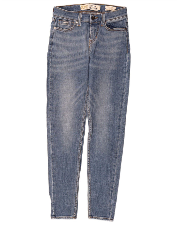 SUPERDRY Damen Mid Rise Super Skinny Jeans W25 L28 Blaue Baumwolle