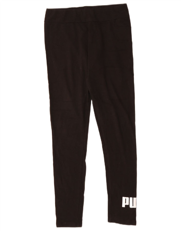 PUMA Damen Graphic Leggings UK 14 Large Schwarz Baumwolle
