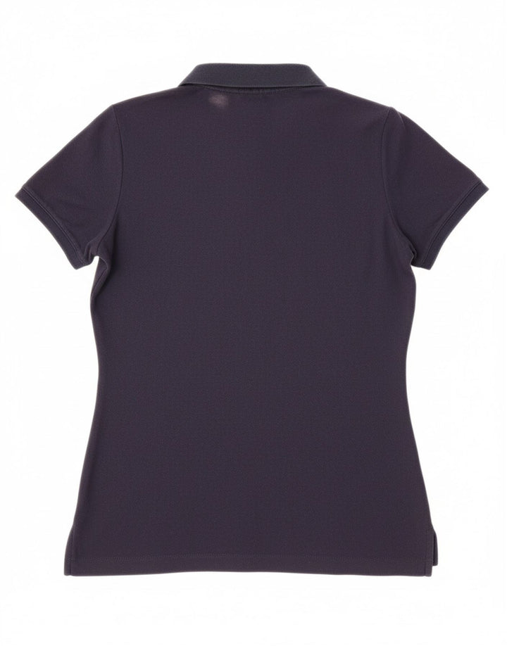 CHAMPION Womens Polo Shirt UK 12 Medium Navy Blue Cotton