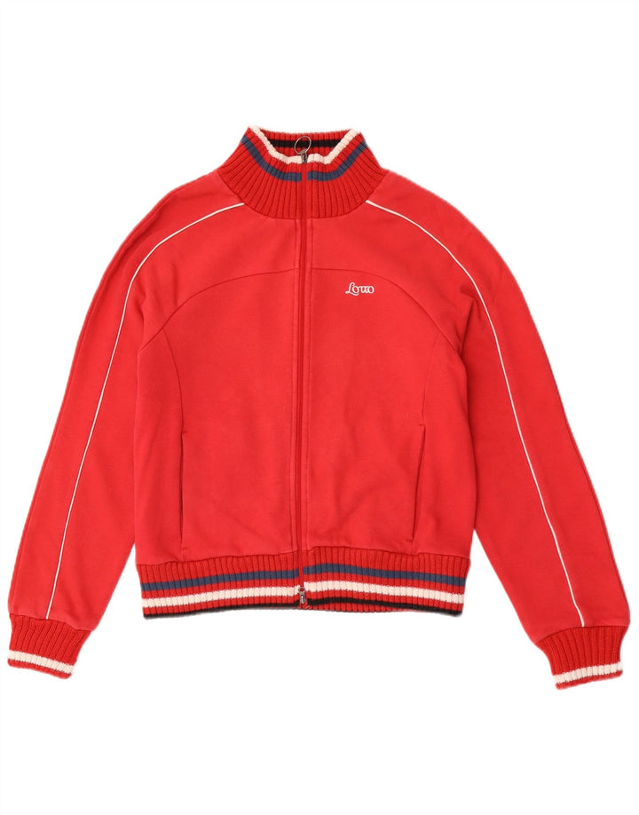Lotto Damen-Trainingsanzug-Top-Jacke, UK 12, mittelrot, gestreift, Baumwolle