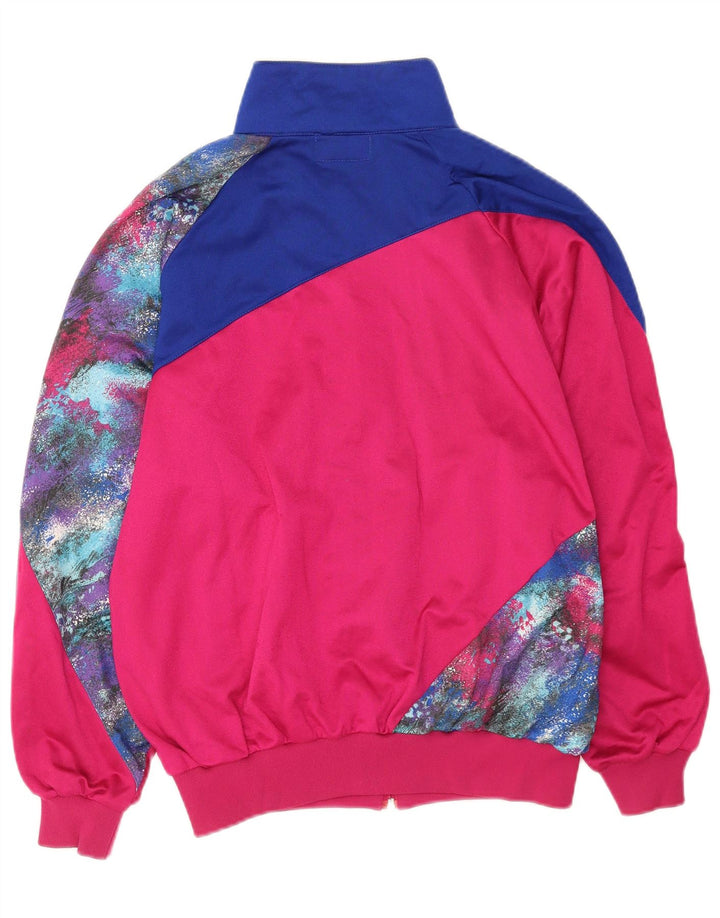 Asics Herren-Trainingsanzug-Oberjacke IT 48 Mittelrosa Farbblock-Polyester