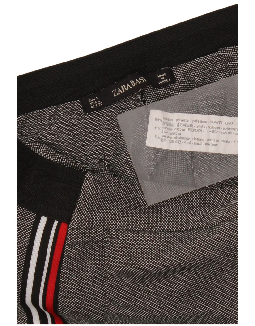 Gerade Chino-Hose für Damen von Zara, Größe L, W30, L27, Grau, Polyester