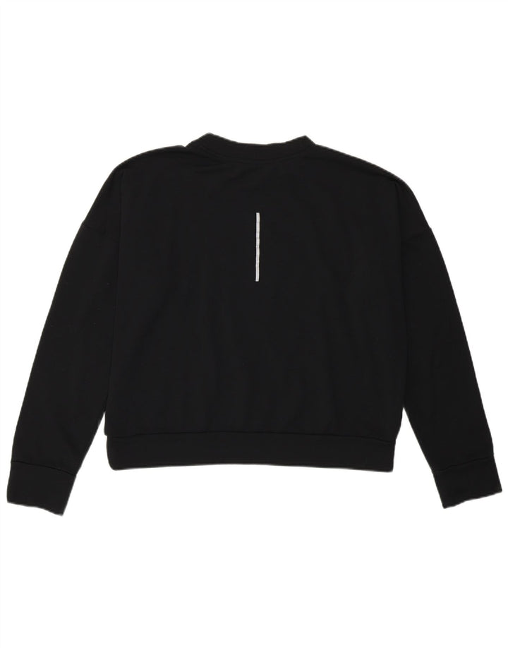 Nike Damen Crop Sweatshirt Pullover UK 12 Medium Schwarz Polyester Sport