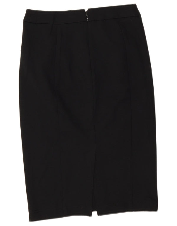 Marks & Spencer Damen Bleistiftrock UK 8 Small W26 Schwarze Viskose
