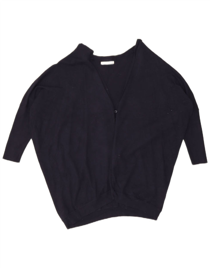 Zara Damen-Strickjacke mit Fledermausärmeln, übergroß, Gr. 14, mittleres Marineblau