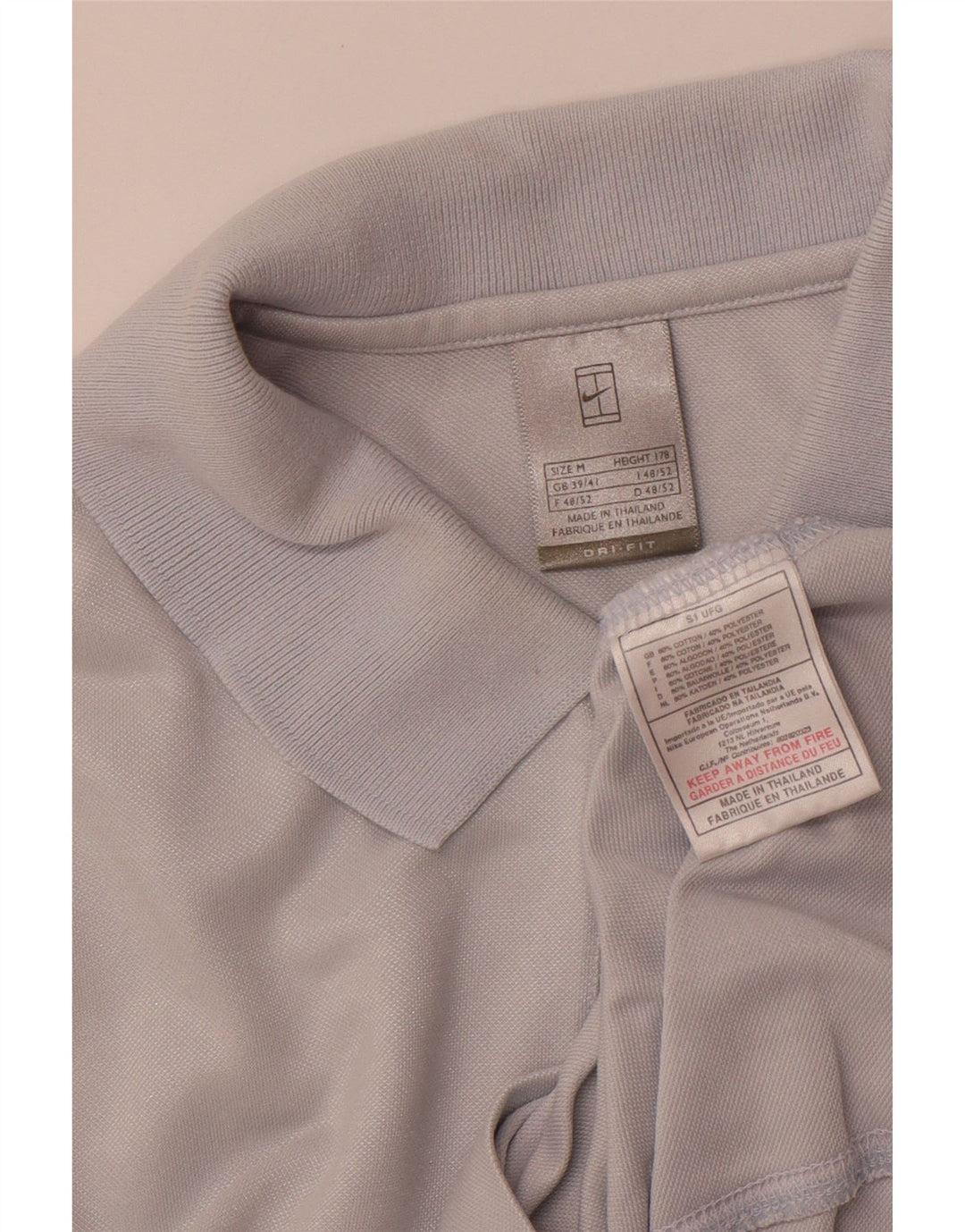 NIKE Herren-Poloshirt UK 39/41 Mittelblaue Baumwolle