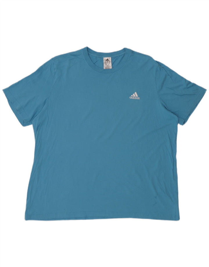 Adidas Herren T-Shirt Top 2XL Blau Baumwolle
