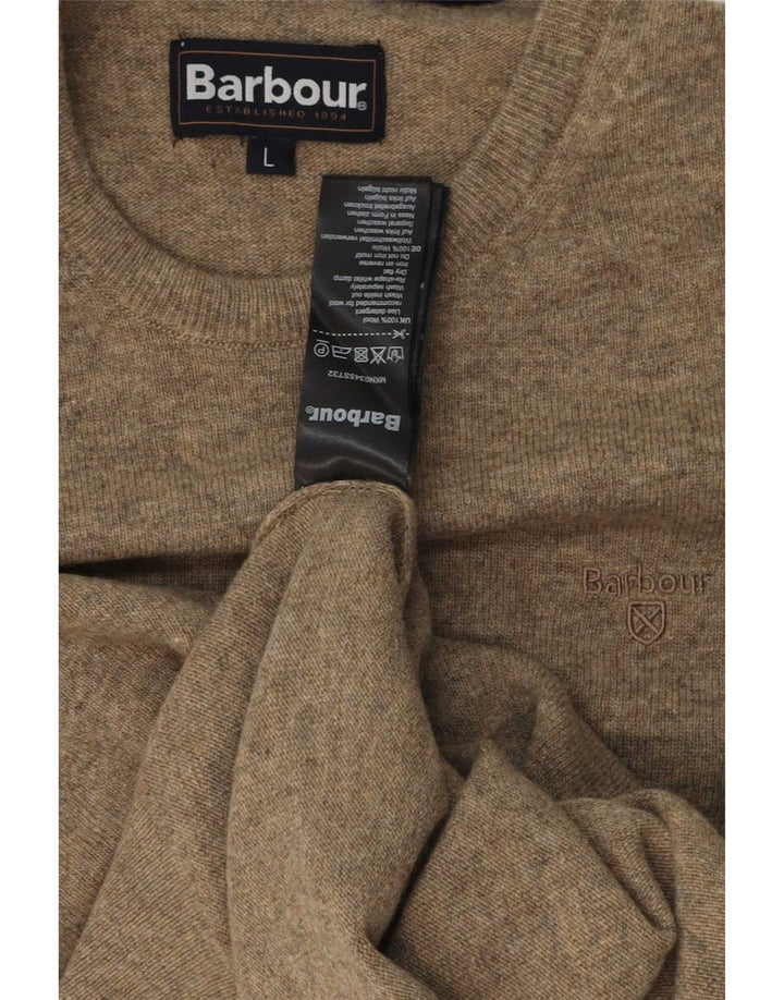Barbour Herren-Pullover mit Rundhalsausschnitt, große graue Wolle
