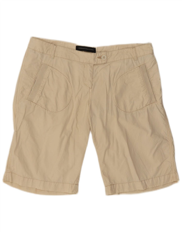SERGIO TACCHINI Damen Chinoshorts EU 44 XL W36 Beige Baumwolle
