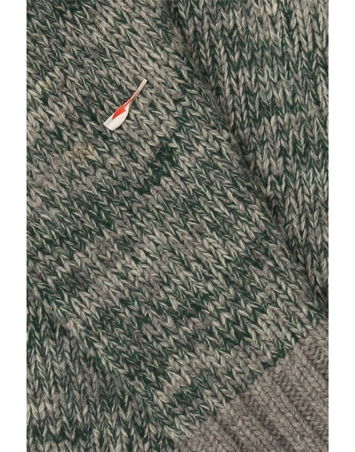 Fred Perry Herren-Strickjacke, groß, grün gefleckte Wolle