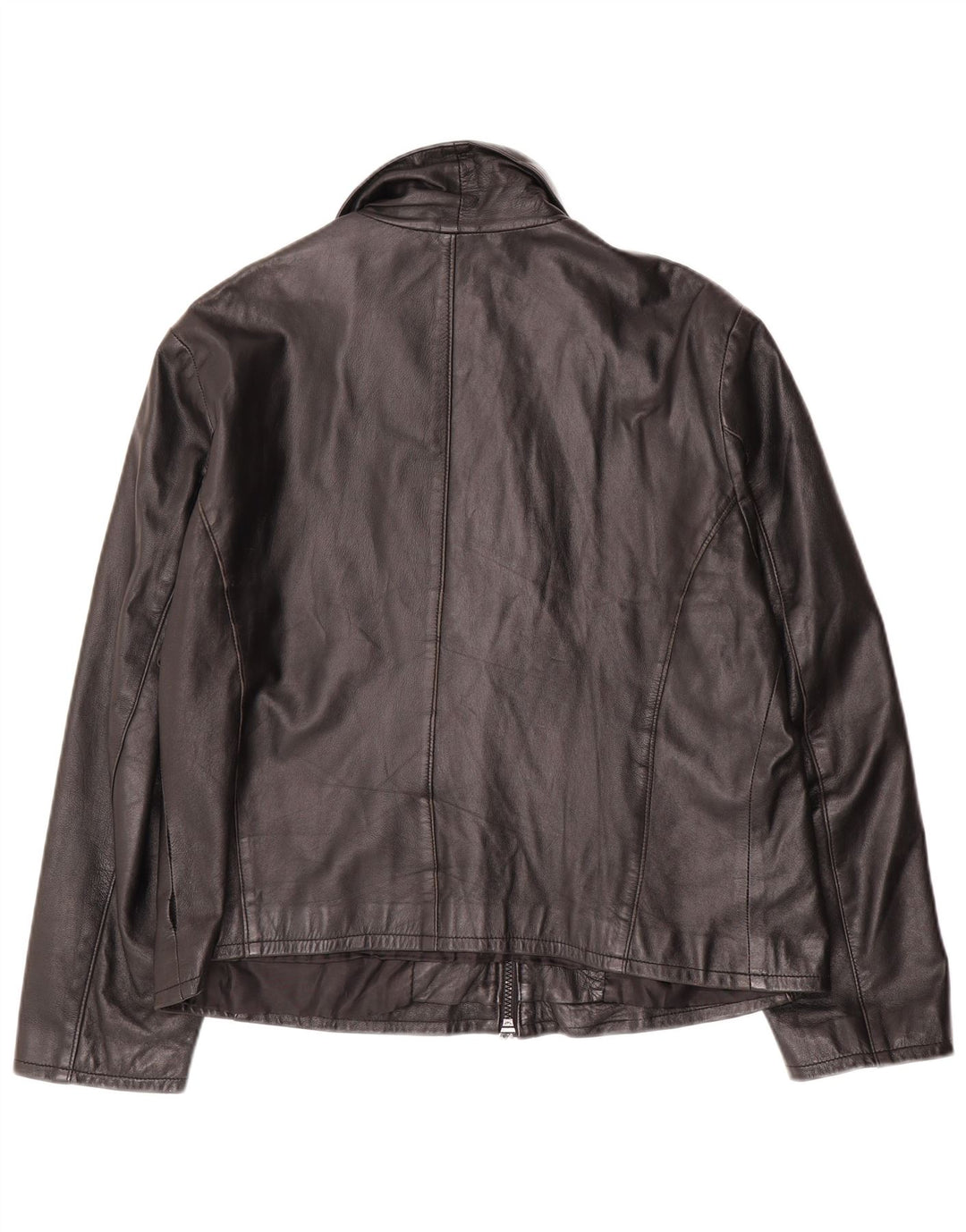 VINTAGE Damen Lederjacke UK 16 Großes schwarzes Leder